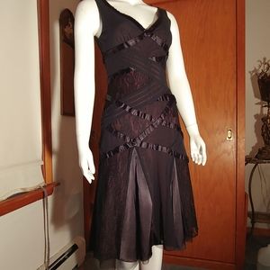 Karen Millen Black Lace & Ribbon Dress